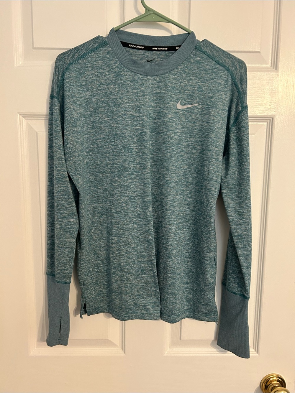 Nike Running Women’s Element Dri-FIT Long Sleeve Heathered Teal Performance Top